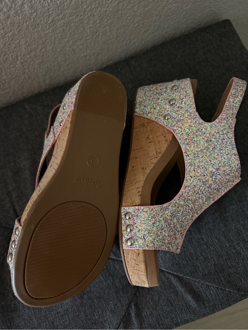 Corkys Pink Multicolor Glitter Open-Toe Sandals - Picture 3 of 3